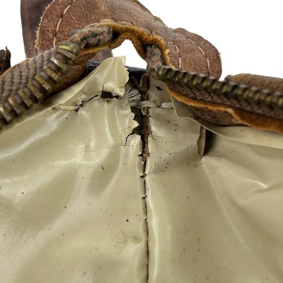 Vintage Dopp Bag/Toiletry Case Makeup Bag Hand Tooled Leather Roses Dragon Aztec - Picture 10 of 10